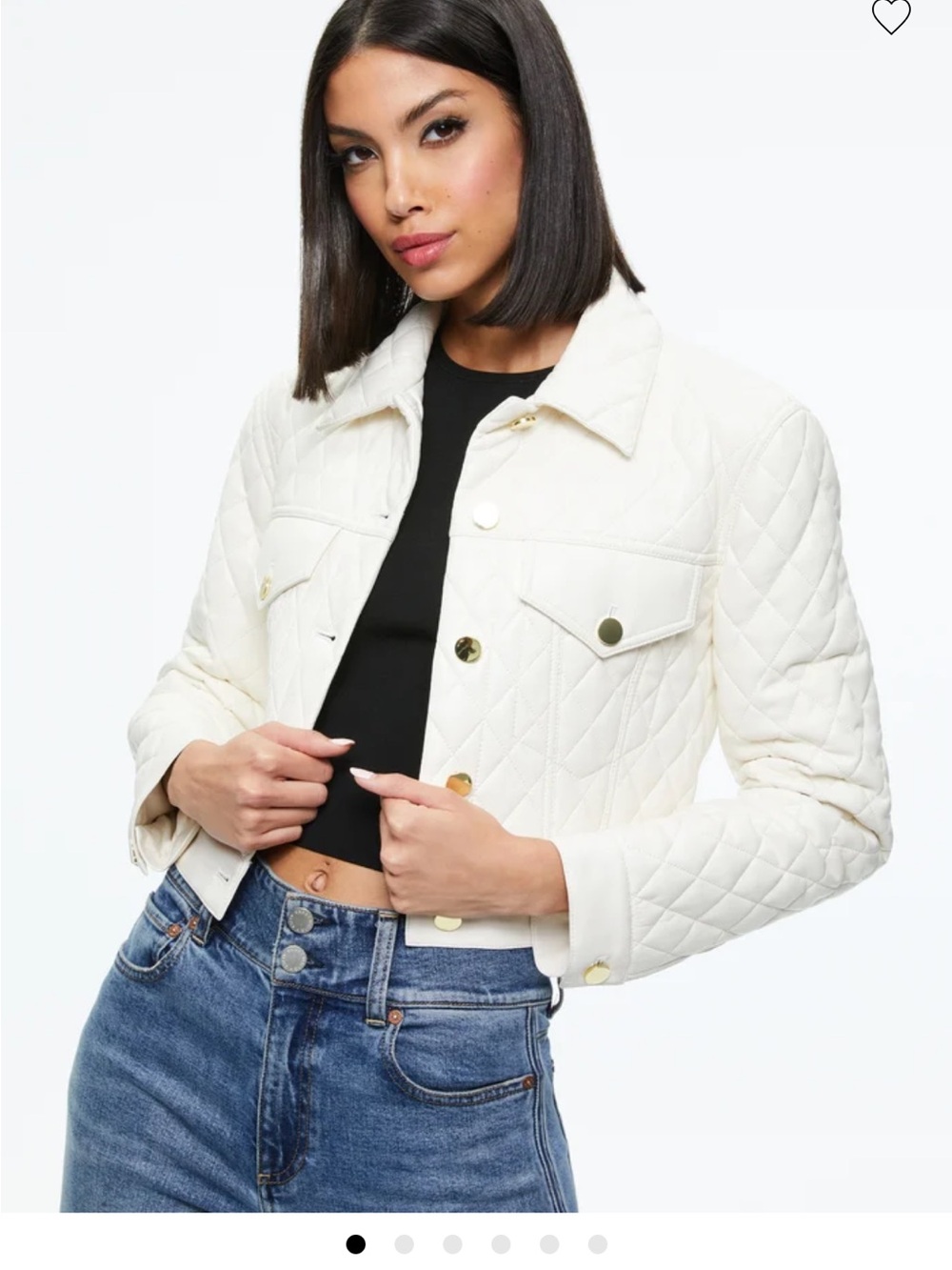 Alice + Olivia Chloe Quilted Faux Leather Jacket Small